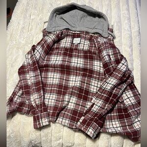 American Eagle flannel hoodie super soft size: medium